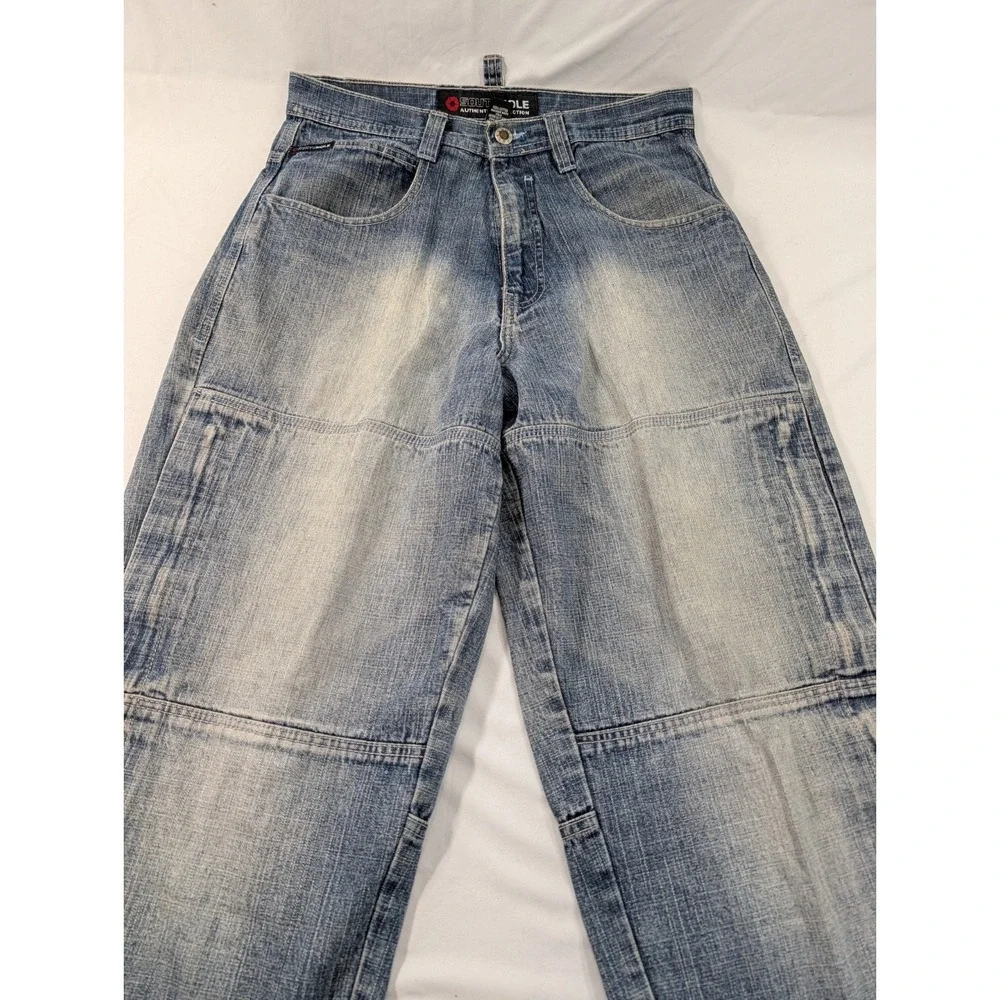 Southpole Baggy Jeans‎ Mens 32 (32x33) Patchwork Y2K Denim Stash Cargo Pockets